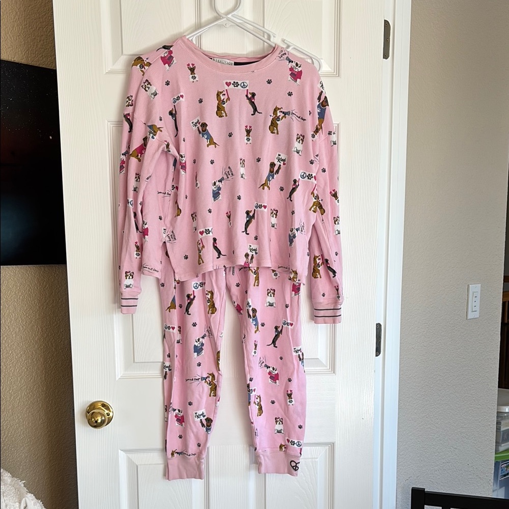PJ Salvage Pink Penguin Print Pajamas